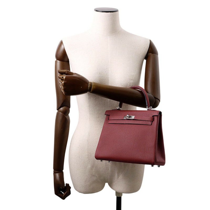 エルメス ハンドバッグ ケリー25 内縫い ルージュアッシュ/シルバー金具 トゴ W刻印 2wayショルダー