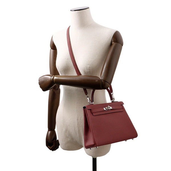 エルメス ハンドバッグ ケリー25 内縫い ルージュアッシュ/シルバー金具 トゴ W刻印 2wayショルダー