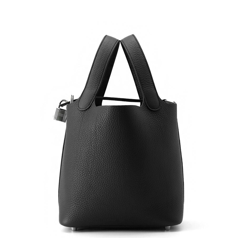 エルメス ハンドバッグ ピコタンロックPM ブラック/シルバー金具