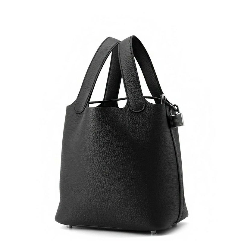 エルメス ハンドバッグ ピコタンロックPM ブラック/シルバー金具 トリヨンクレマンス K刻印 HERMES トートバッグ 黒