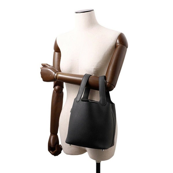 エルメス ハンドバッグ ピコタンロックPM ブラック/シルバー金具 トリヨンクレマンス K刻印 HERMES トートバッグ 黒