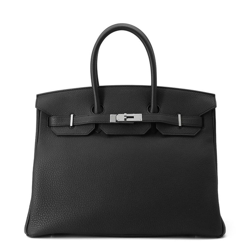 エルメス バーキン35 ブラック/シルバー金具 トゴ W刻印 HERMES Birkin ハンドバッグ 黒