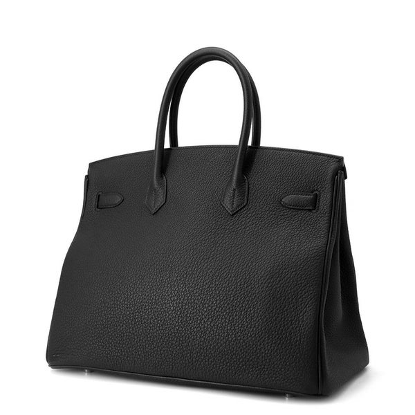 エルメス バーキン35 ブラック/シルバー金具 トゴ W刻印 HERMES Birkin ハンドバッグ 黒