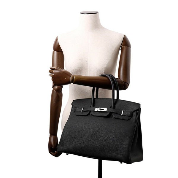 エルメス バーキン35 ブラック/シルバー金具 トゴ W刻印 HERMES Birkin ハンドバッグ 黒