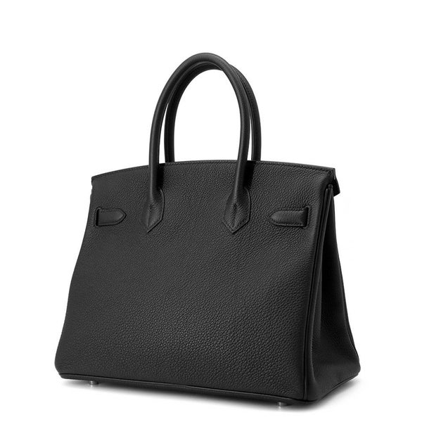 エルメス バーキン30 ブラック/マットシルバー金具 トゴ K刻印 HERMES Birkin ハンドバッグ 黒