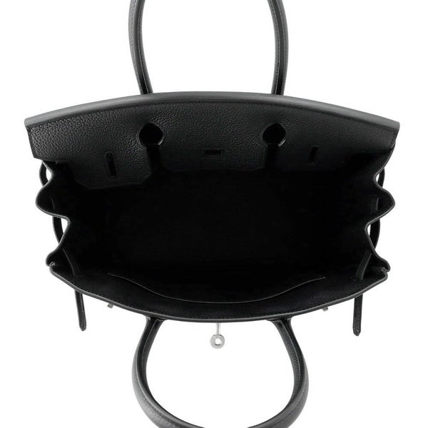 エルメス バーキン30 ブラック/マットシルバー金具 トゴ K刻印 HERMES Birkin ハンドバッグ 黒