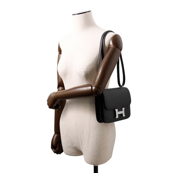 エルメス ショルダーバッグ ミニ コンスタンス3 ブラック/シルバー金具 エプソン K刻印 HERMES Constance 黒