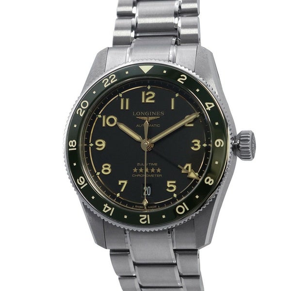 ロンジン スピリット ズールータイム L3.802.4.63.6 LONGINES 腕時計 黒文字盤