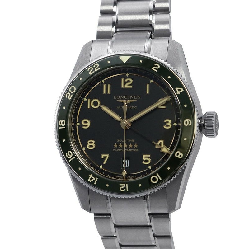 ロンジン スピリット ズールータイム L3.802.4.63.6 LONGINES 腕時計 黒文字盤