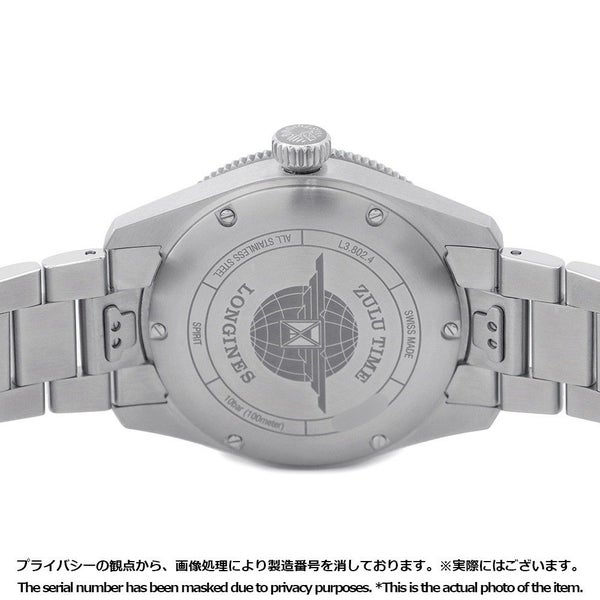 ロンジン スピリット ズールータイム L3.802.4.63.6 LONGINES 腕時計 黒文字盤