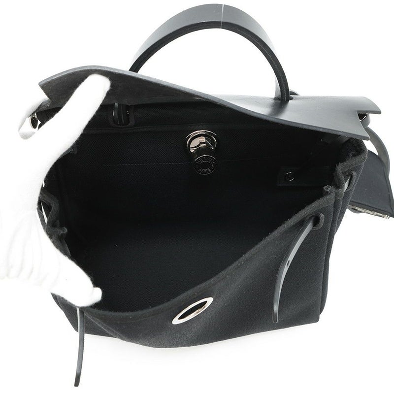 エルメス エールバッグジップPM ルトゥルネ ブラック/シルバー金具 トワルミリタリー/ヴァッシュハンター B刻印 黒