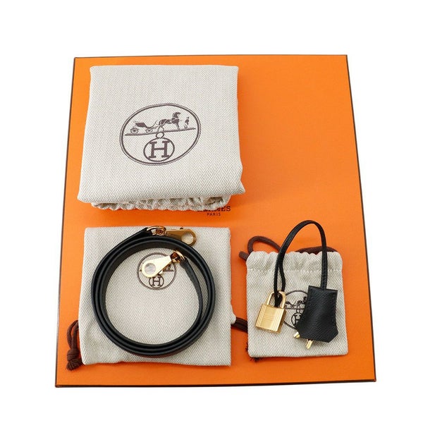 エルメス ハンドバッグ ケリー25 外縫い ブラック/ゴールド金具 エプソン W刻印 2wayショルダー 黒