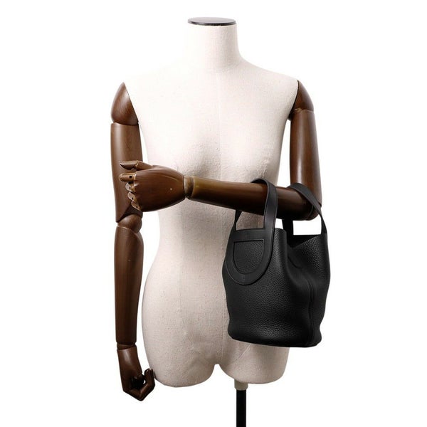 エルメス トートバッグ インザループ 18 ブラック/シルバー金具 トリヨンクレマンス/スイフト W刻印 黒