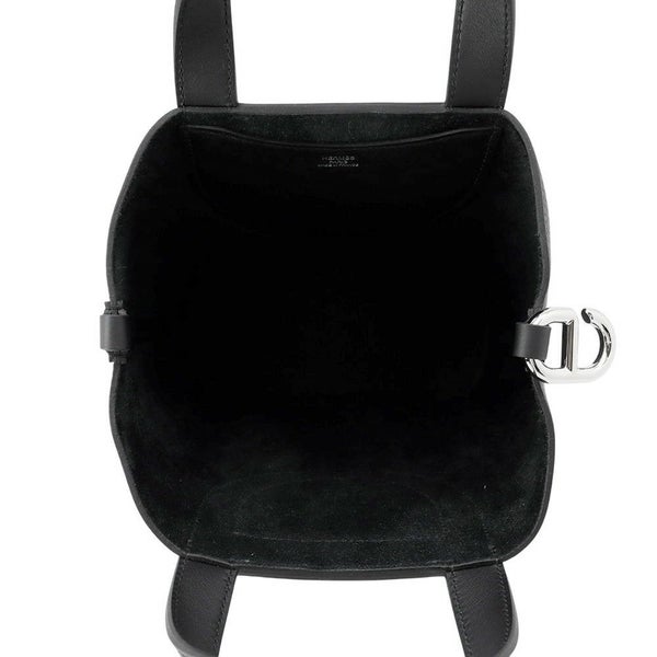 エルメス トートバッグ インザループ 18 ブラック/シルバー金具 トリヨンクレマンス/スイフト W刻印 黒