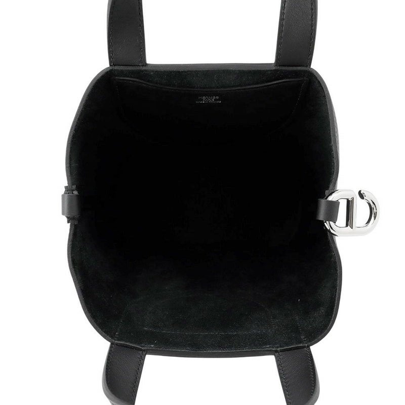 エルメス トートバッグ インザループ 18 ブラック/シルバー金具 トリヨンクレマンス/スイフト W刻印 黒