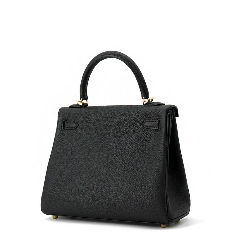 エルメス ハンドバッグ ケリー25 内縫い ブラック/ゴールド金具 トゴ K刻印 2wayショルダー 黒