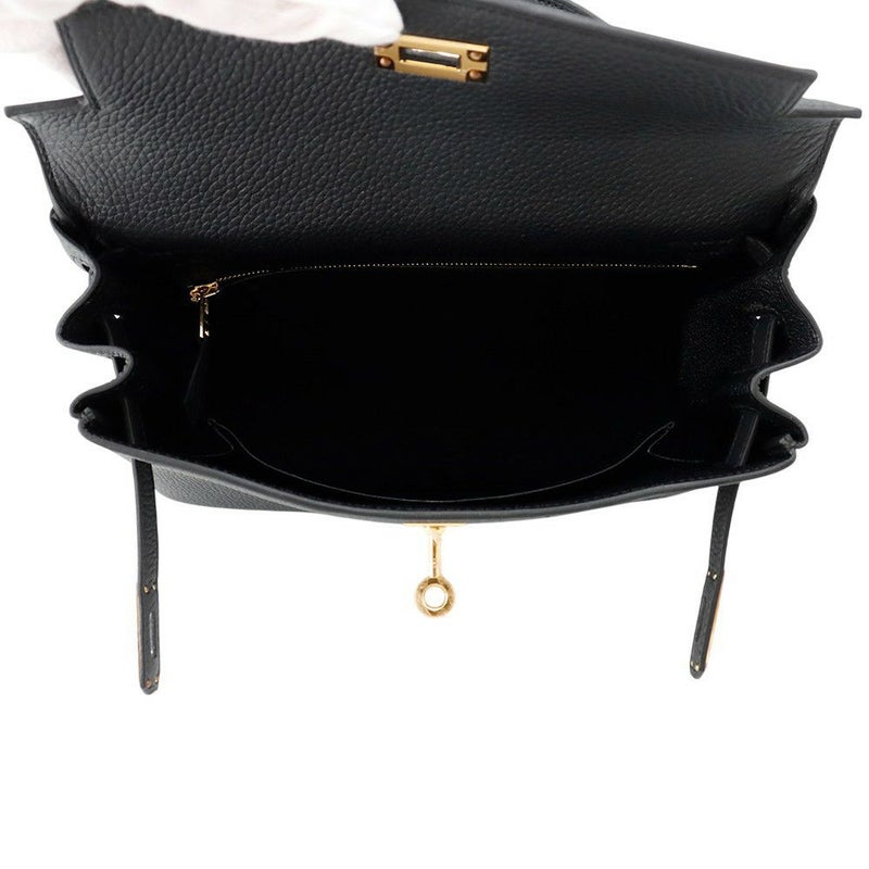 エルメス ハンドバッグ ケリー25 内縫い ブラック/ゴールド金具 トゴ K刻印 2wayショルダー 黒