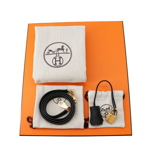 エルメス ハンドバッグ ケリー25 内縫い ブラック/ゴールド金具 トゴ K刻印 2wayショルダー 黒