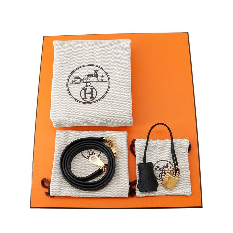 エルメス ハンドバッグ ケリー25 内縫い ブラック/ゴールド金具 トゴ K刻印 2wayショルダー 黒