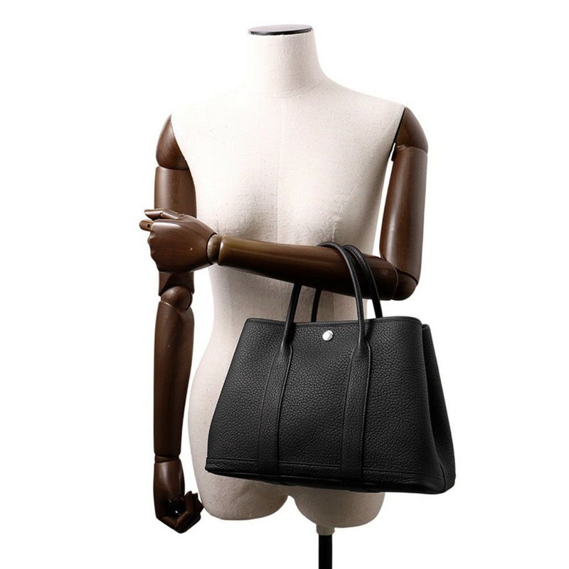 エルメス トートバッグ ガーデンパーティTPM ブラック/シルバー金具 ネゴンダ K刻印 黒