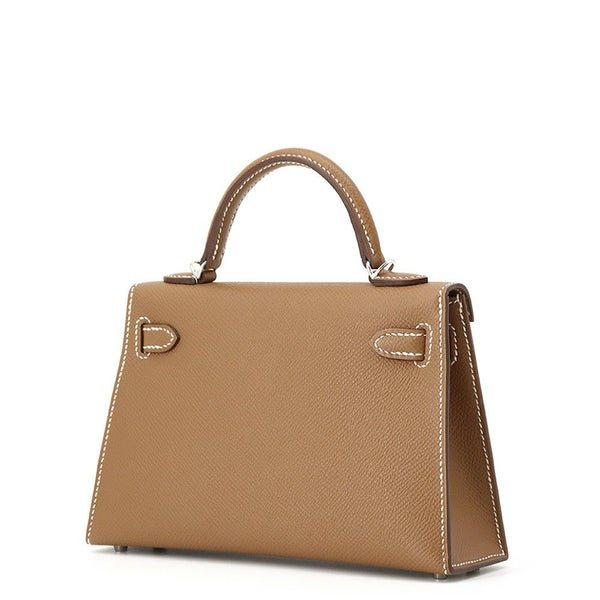 エルメス ハンドバッグ ミニケリー2 外縫い ゴールド/シルバー金具 エプソン K刻印 2wayショルダー