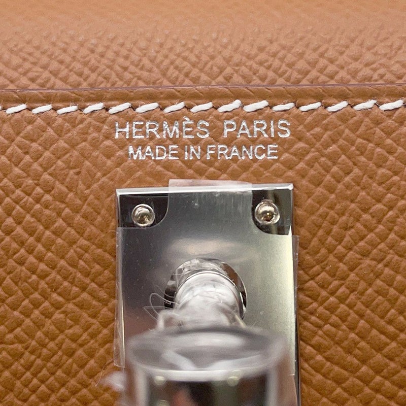 エルメス ハンドバッグ ミニケリー2 外縫い ゴールド/シルバー金具 エプソン K刻印 2wayショルダー