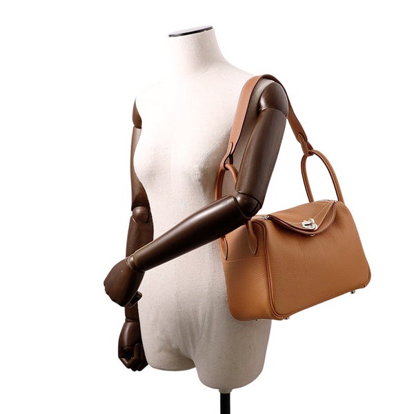 エルメス ハンドバッグ リンディ26  ゴールド/シルバー金具 トリヨンクレマンス K刻印 HERMES 2way ショルダーバッグ