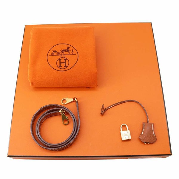 エルメス ハンドバッグ ケリー28 内縫い ブリック/ゴールド金具 トリヨンクレマンス □G刻印 2wayショルダー