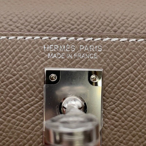 エルメス ハンドバッグ ミニケリー2 外縫い エトゥープ/シルバー金具 エプソン K印 2wayショルダー