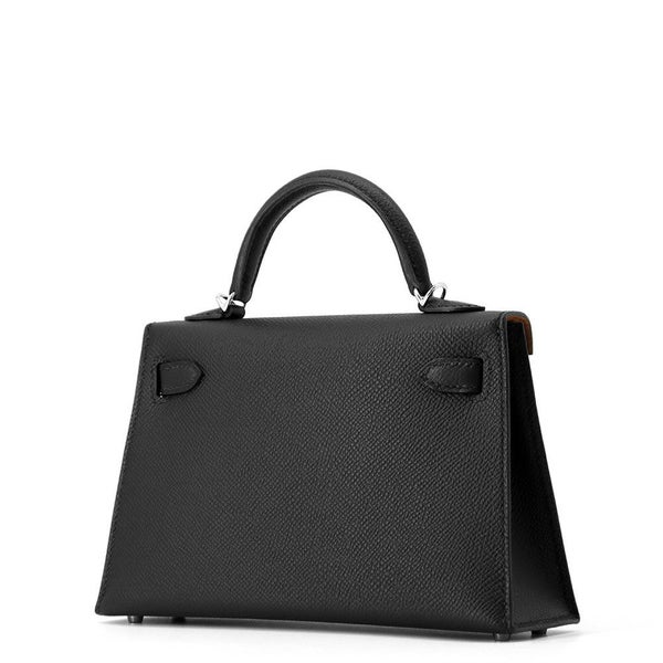 エルメス ハンドバッグ ミニケリー2 外縫い ヴェルソ ブラック/ゴールド/シルバー金具 エプソン W刻印 HERMES 2way SPO 黒