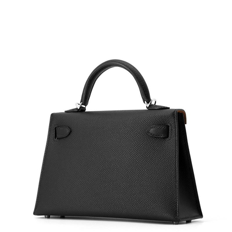 エルメス ハンドバッグ ミニケリー2 外縫い ヴェルソ ブラック/ゴールド/シルバー金具 エプソン W刻印 HERMES 2way SPO 黒
