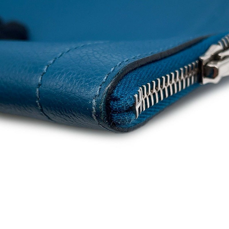 エルメス クラッチバッグ ブルードガリス/シルバー金具 エバーカラー □Q刻印 HERMES バッグ メンズ