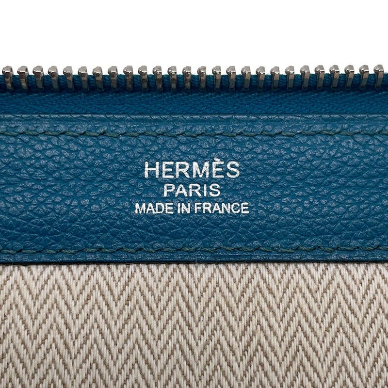 エルメス クラッチバッグ ブルードガリス/シルバー金具 エバーカラー □Q刻印 HERMES バッグ メンズ