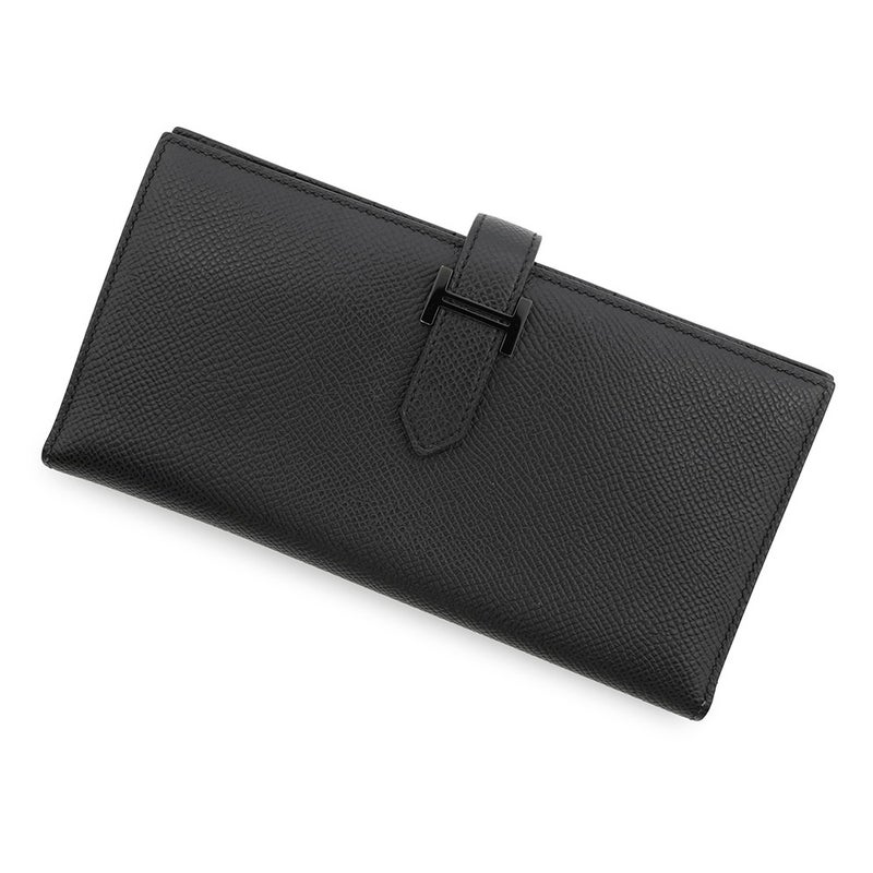 エルメス 長財布 ベアンスフレ ブラック/モノクローム金具 エプソン B刻印 HERMES 財布 黒