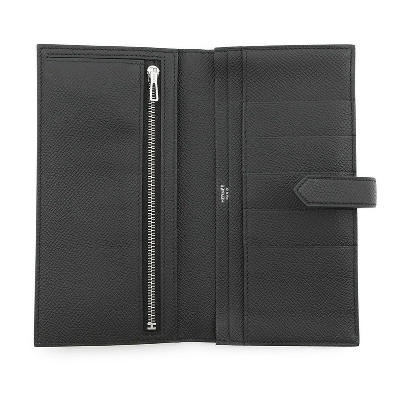 エルメス 長財布 ベアンスフレ ブラック/モノクローム金具 エプソン B刻印 HERMES 財布 黒