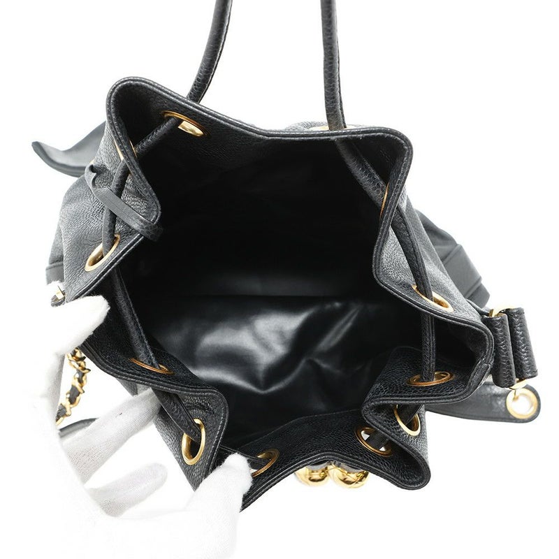 シャネル ショルダーバッグ トリプルココマーク キャビアスキン CHANEL 黒