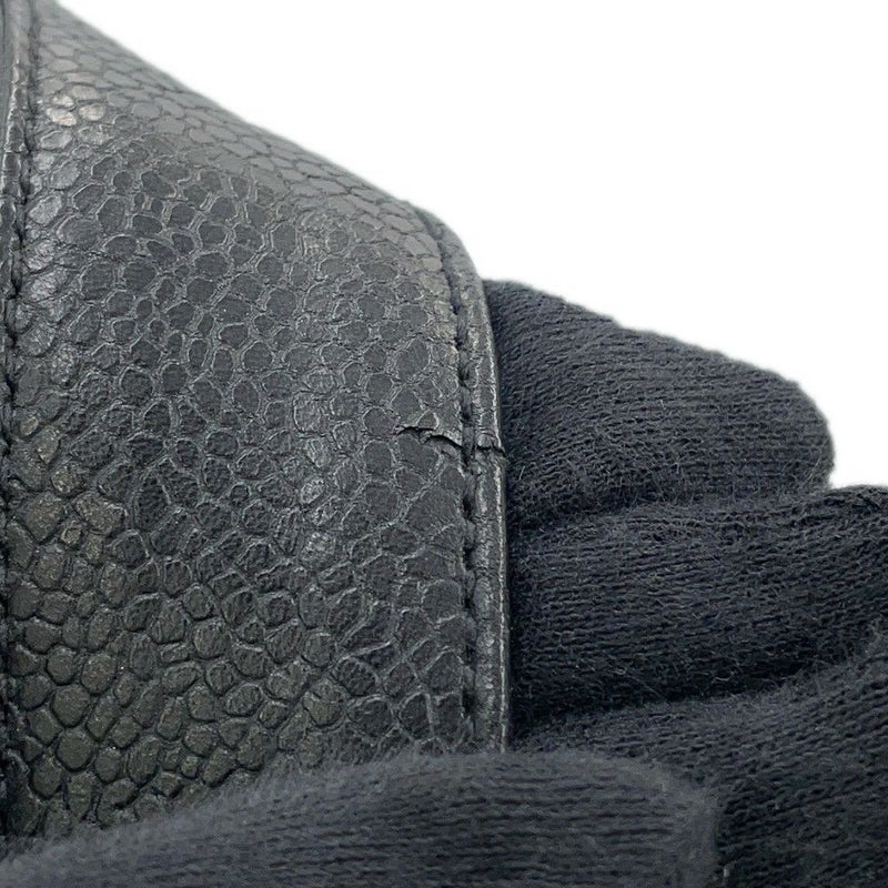 シャネル ショルダーバッグ トリプルココマーク キャビアスキン CHANEL 黒