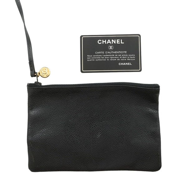 シャネル ショルダーバッグ トリプルココマーク キャビアスキン CHANEL 黒