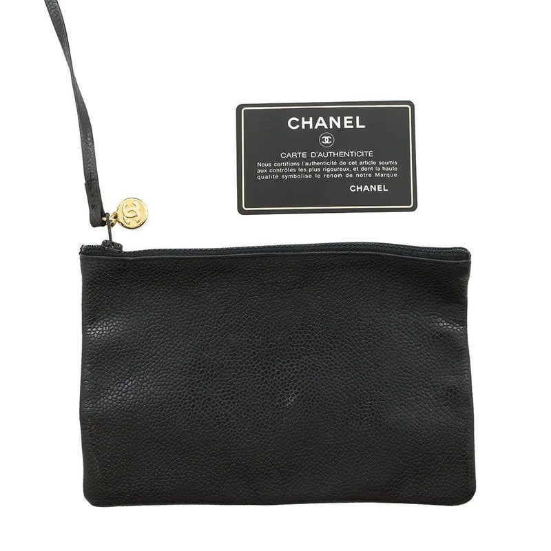 シャネル ショルダーバッグ トリプルココマーク キャビアスキン CHANEL 黒