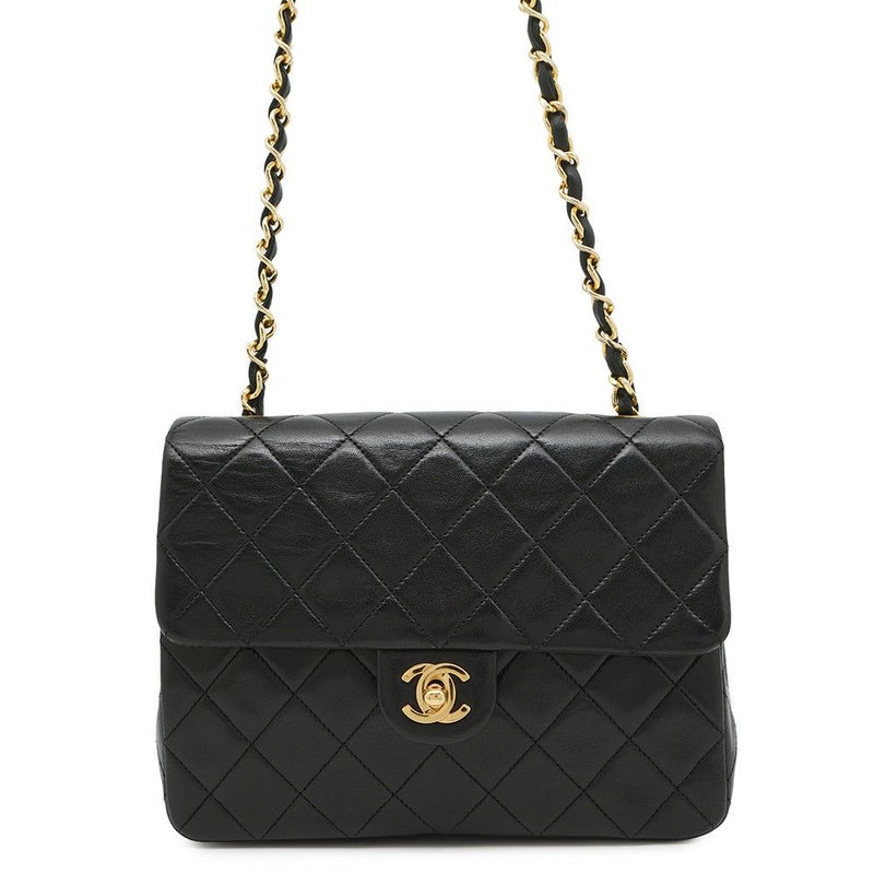 シャネル チェーンショルダーバッグ マトラッセ20 ココマーク ミニ ラムスキン A01163 CHANEL シングルチェーン 黒