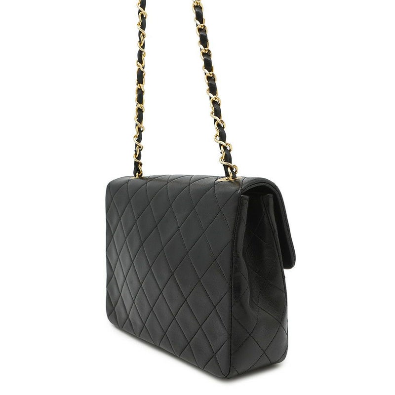 シャネル チェーンショルダーバッグ マトラッセ20 ココマーク ミニ ラムスキン A01163 CHANEL シングルチェーン 黒