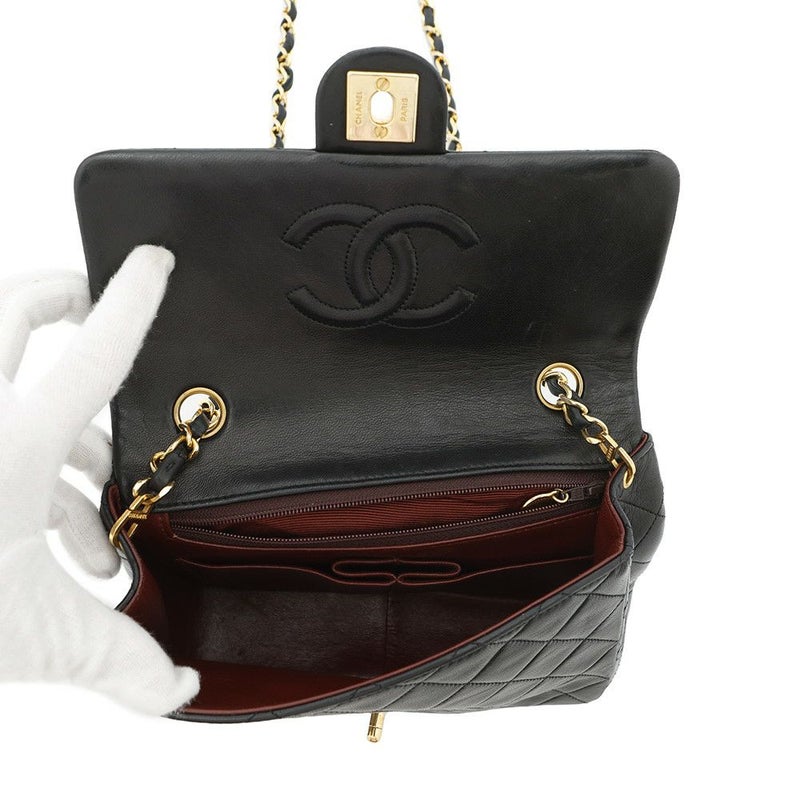 シャネル チェーンショルダーバッグ マトラッセ20 ココマーク ミニ ラムスキン A01163 CHANEL シングルチェーン 黒