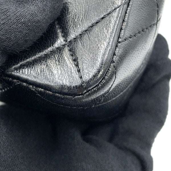 シャネル チェーンショルダーバッグ マトラッセ20 ココマーク ミニ ラムスキン A01163 CHANEL シングルチェーン 黒