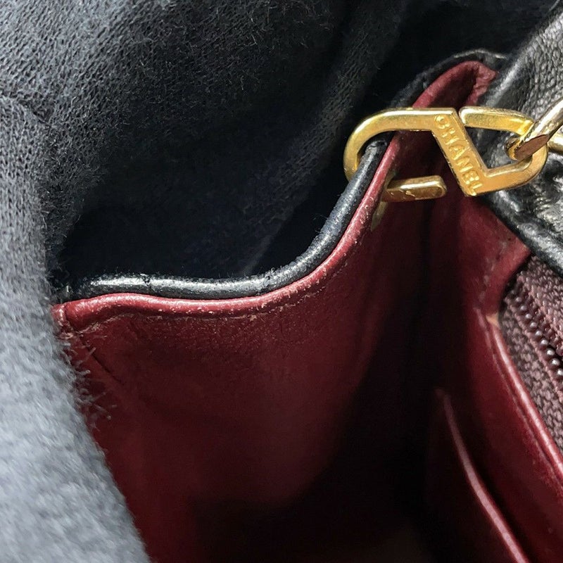 シャネル チェーンショルダーバッグ マトラッセ20 ココマーク ミニ ラムスキン A01163 CHANEL シングルチェーン 黒