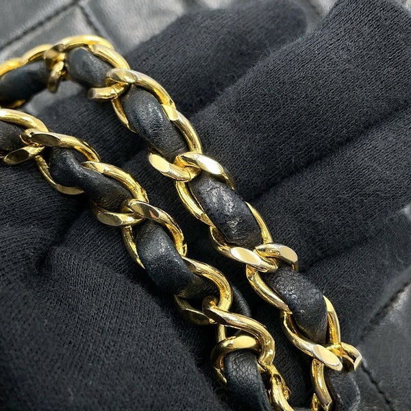 シャネル チェーンショルダーバッグ マトラッセ20 ココマーク ミニ ラムスキン A01163 CHANEL シングルチェーン 黒