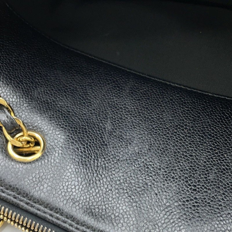 シャネル チェーントートバッグ ココマーク キャビアスキン CHANEL 黒