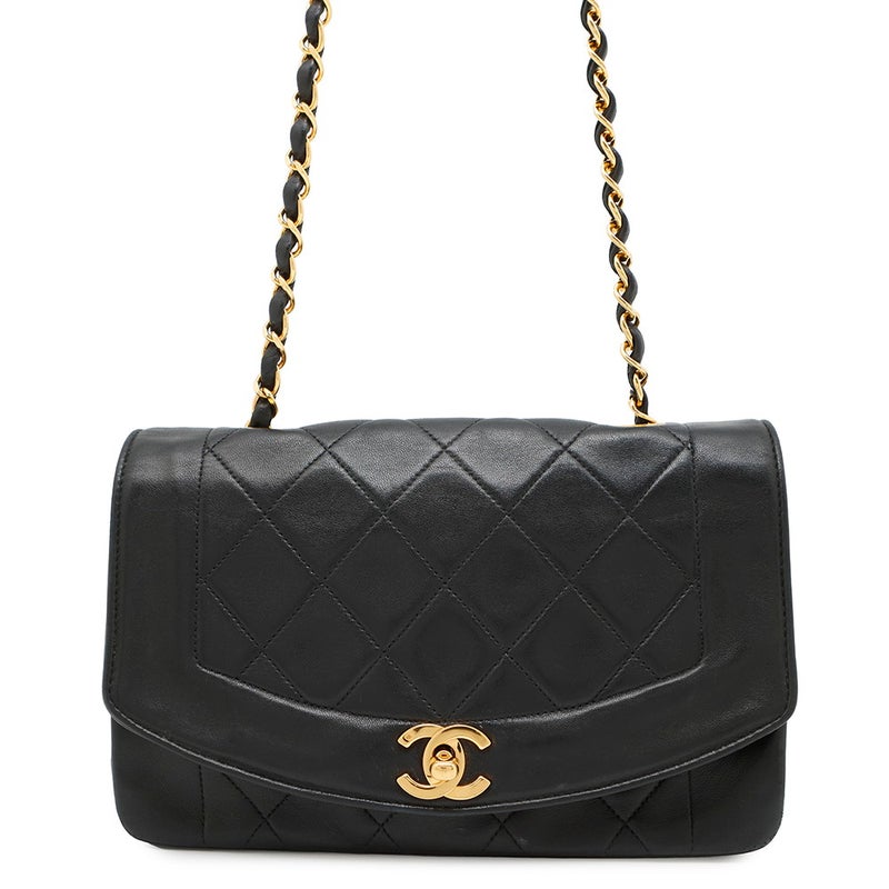 シャネル チェーンショルダーバッグ マトラッセ22 ココマーク ダイアナ シングルチェーン A01164 CHANEL 黒