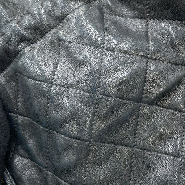 シャネル チェーンショルダーバッグ マトラッセ ココマーク 巾着バッグ ラムスキン CHANEL 黒