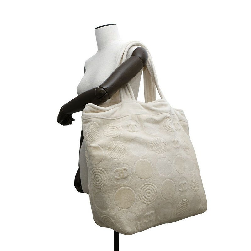 シャネル トートバッグ ビーチバッグセット ココマーク コットン CHANEL ポーチ タオル付き