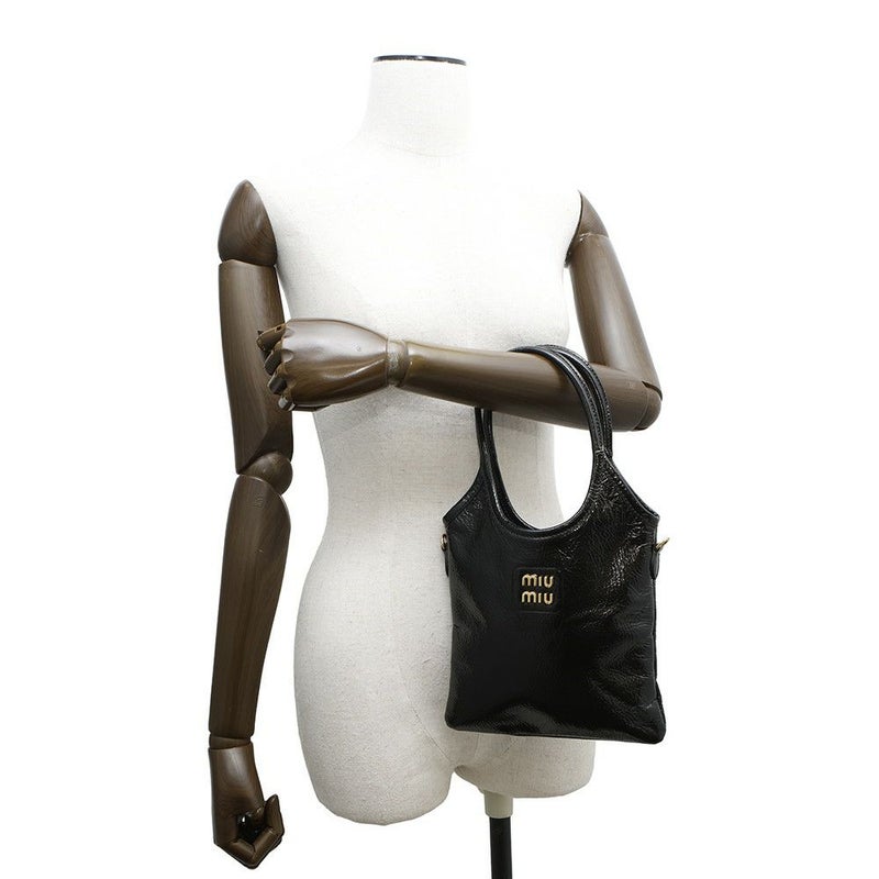 ミュウミュウ ハンドバッグ アイビー  パテントレザー 5BA281 Miu Miu 2wayショルダー 黒